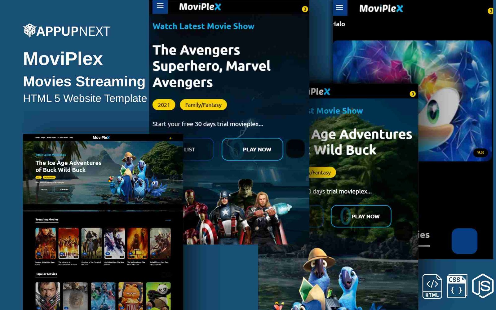 MoviPlex - Movies Streaming - HTML 5 Website Template - v2