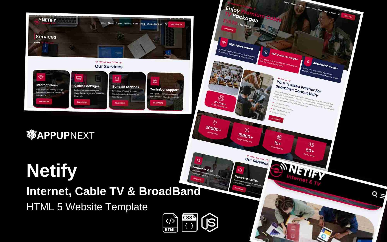 Netify  - Internet, Cable TV & BroadBand - HTML 5 Website Template