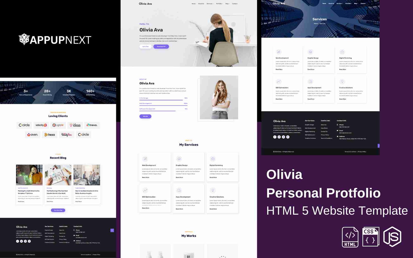 Olivia - Personal Protfolio - HTML 5 Website Template