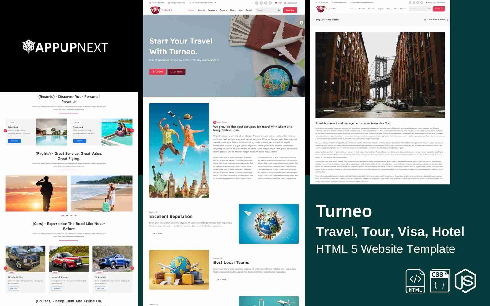 Turneo - Travel, Tour, Visa, Hotel - HTML 5 Website Template - v2