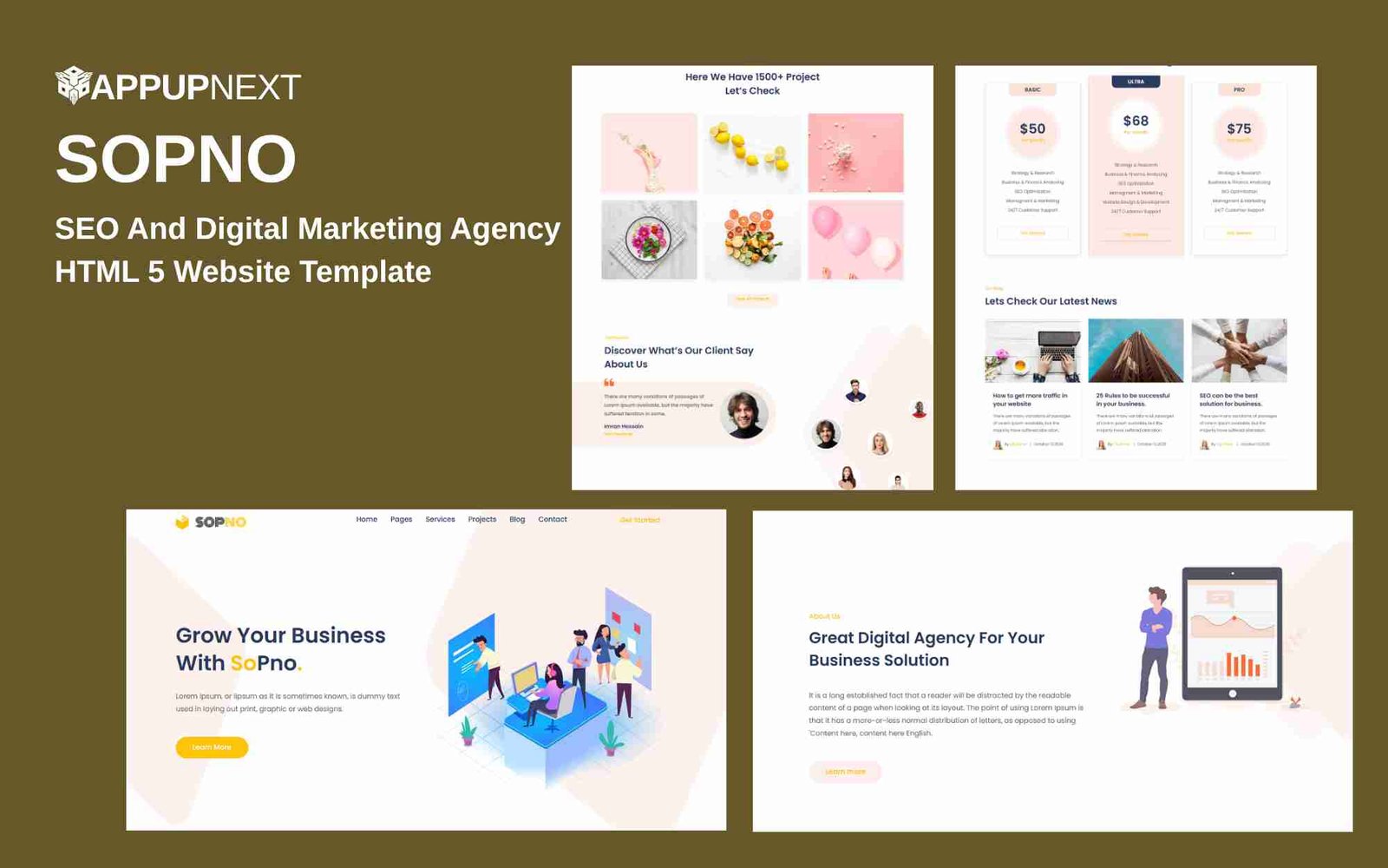 SOPNO -  SEO And Digital Marketing Agency - HTML 5 Website Template