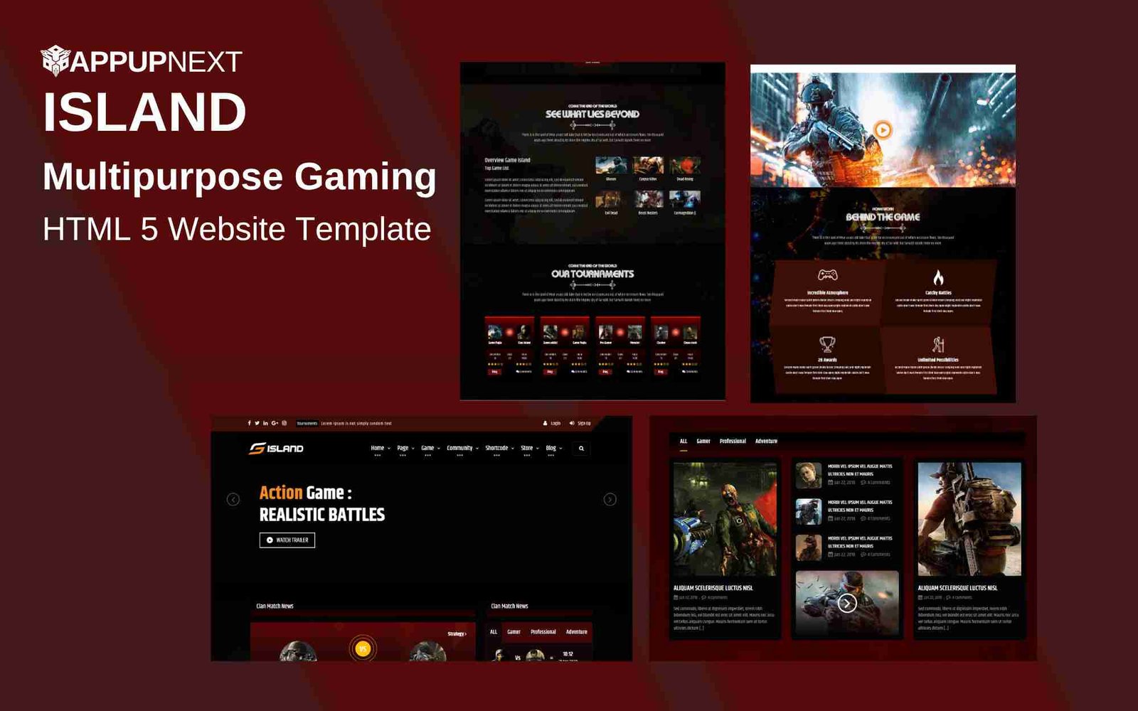 ISLAND - Multipurpose Gaming - HTML 5 Website Template - v1