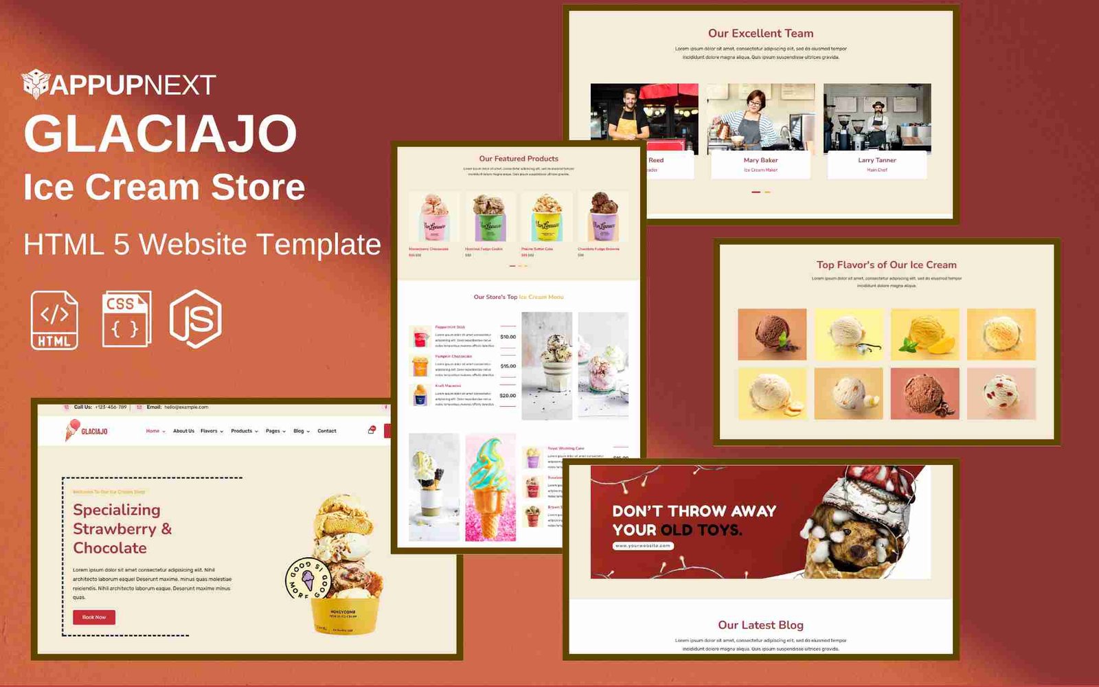 GLACIAJO - Ice Cream Store - HTML 5 Website Template - v1