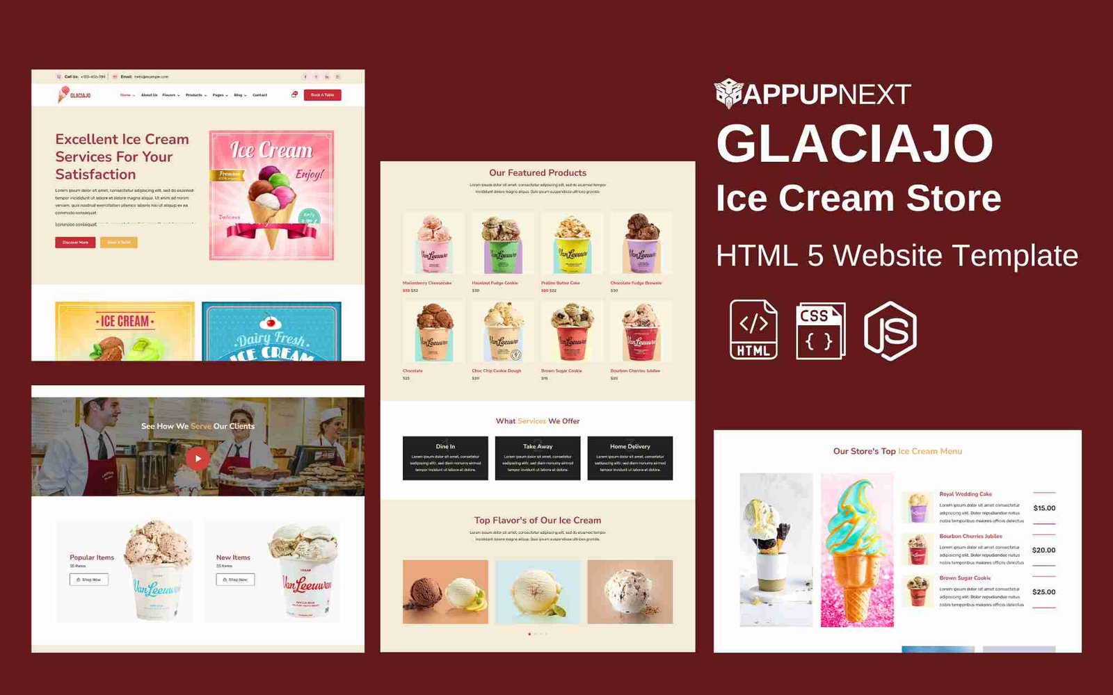 GLACIAJO - Ice Cream Store - HTML 5 Website Template - v2