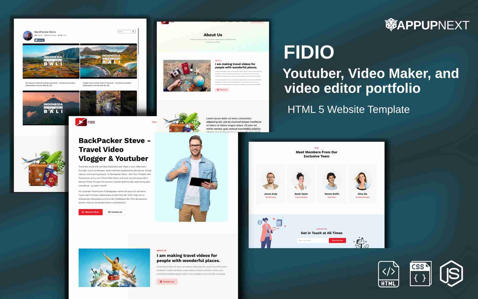 FIDIO - Youtuber, Video Maker, and video editor portfolio - HTML 5 Website Template