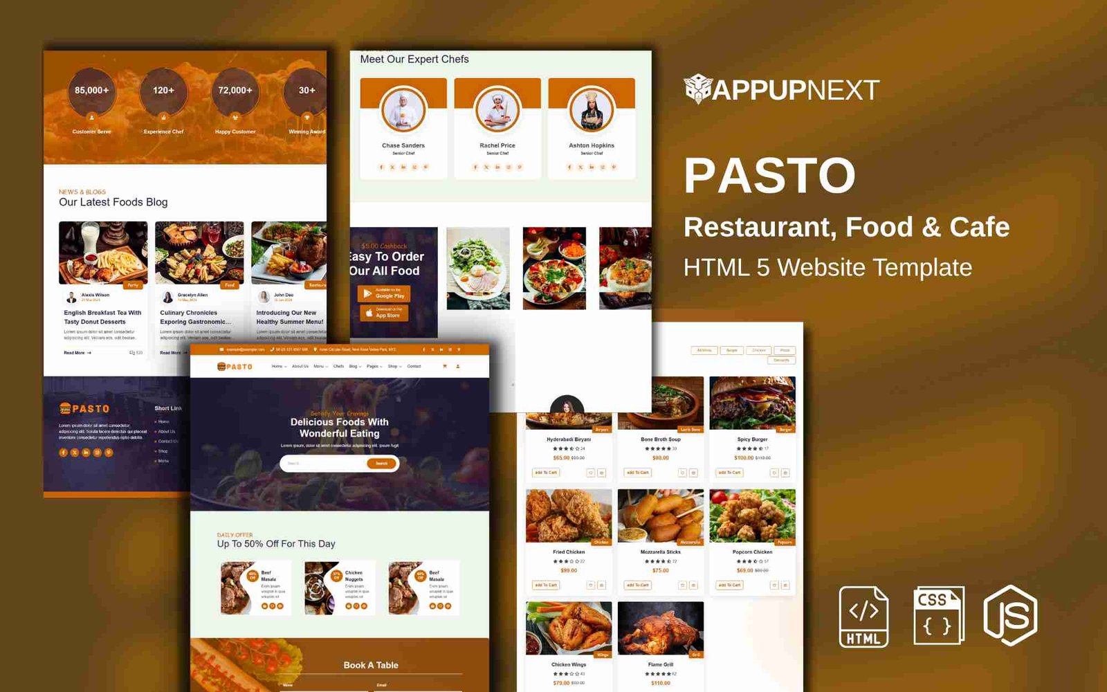 PASTO - Restaurant, Food & Cafe- HTML 5 Website Template - v2