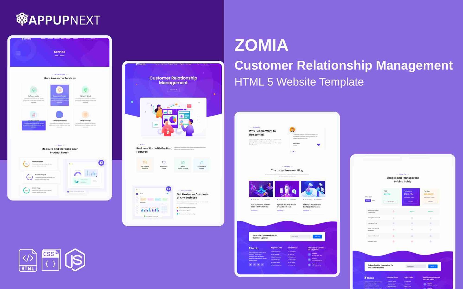 ZOMIA - Customer Relationship Management - HTML 5 Website Template