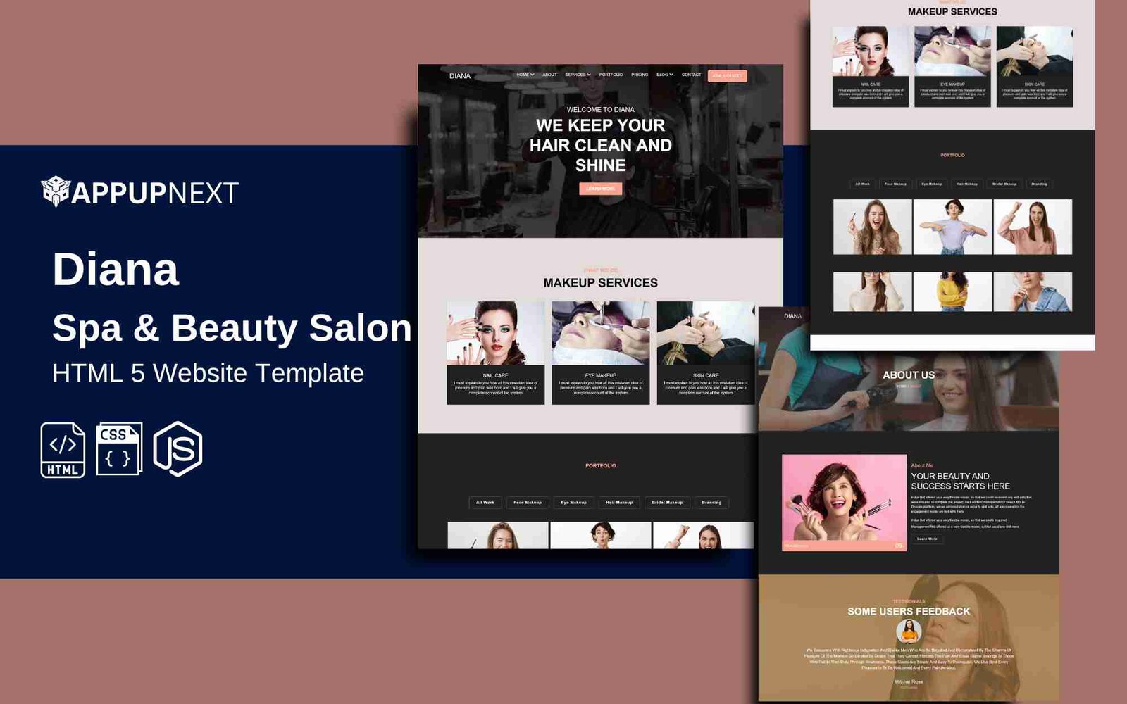 Diana - Spa & Beauty Salon - HTML 5 Website Template - v3