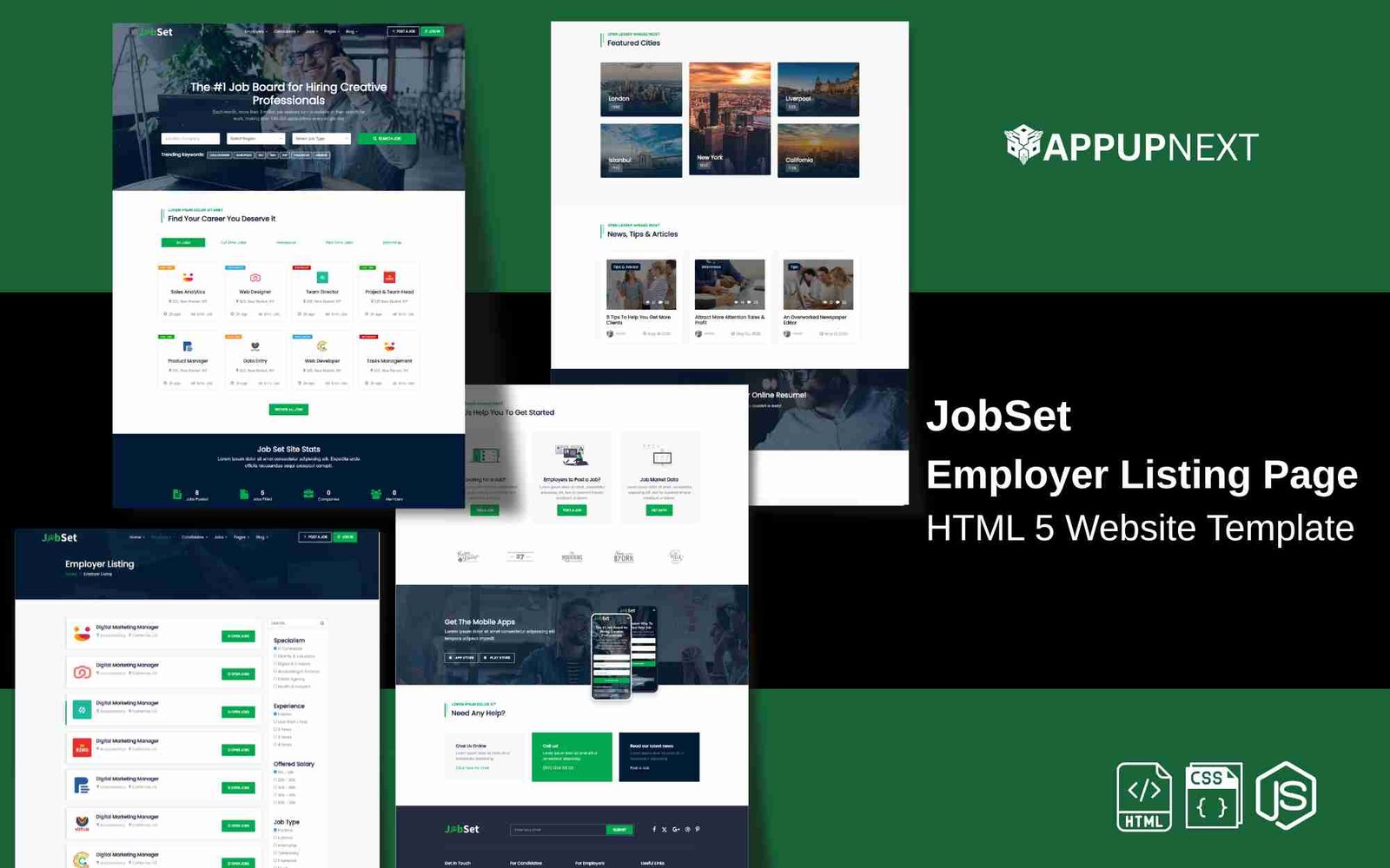 JobSet - Employer Listing Page - HTML 5 Website Template - v1