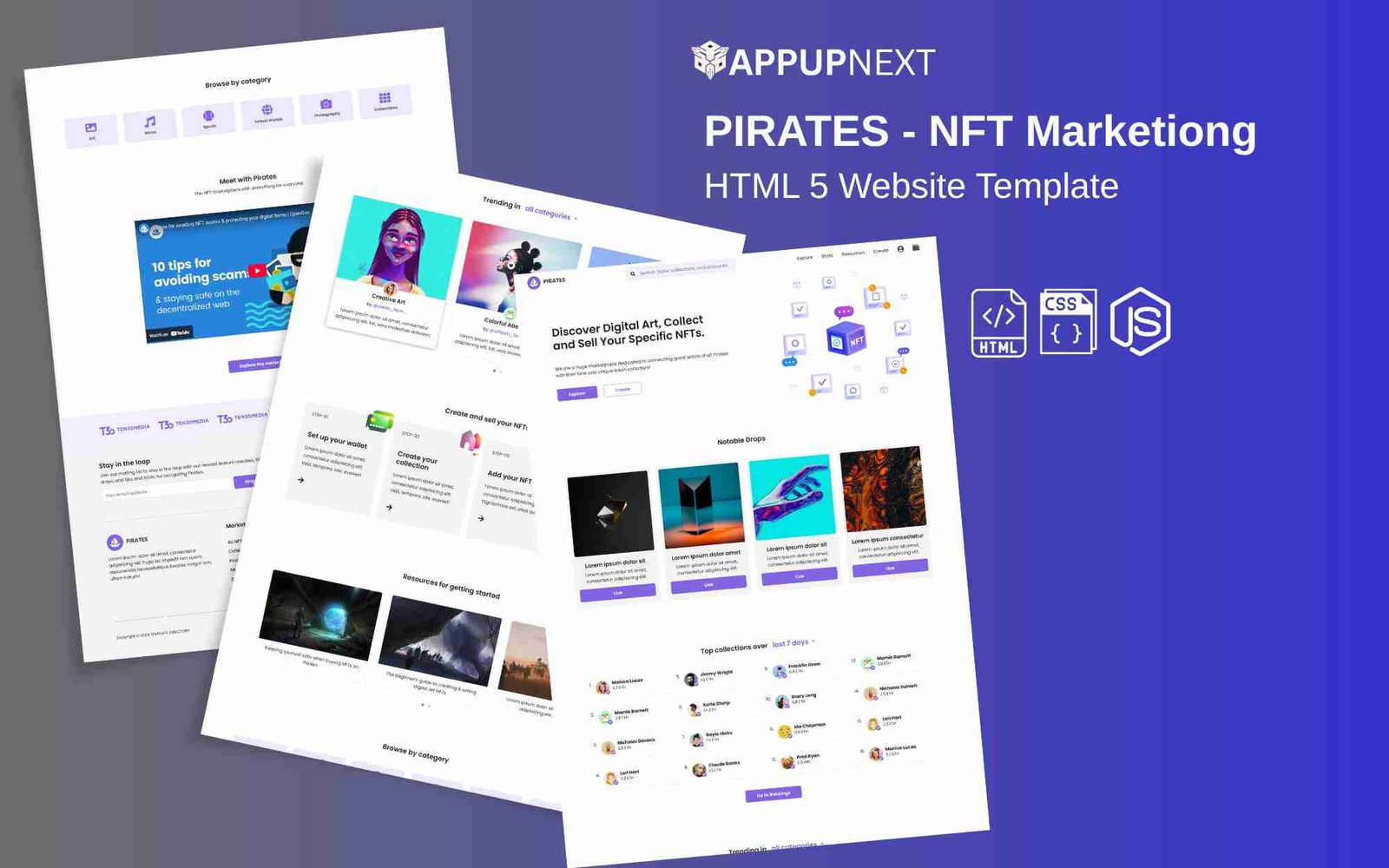 PIRATES - NFT Marketiong - HTML 5 Website Template