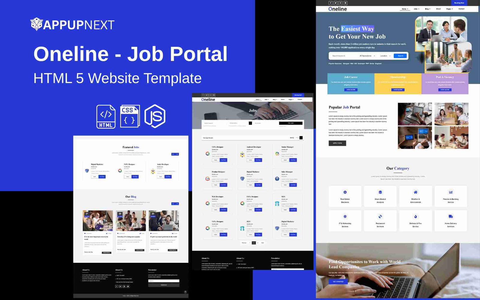 Oneline - Job Portal - HTML 5 Website Template