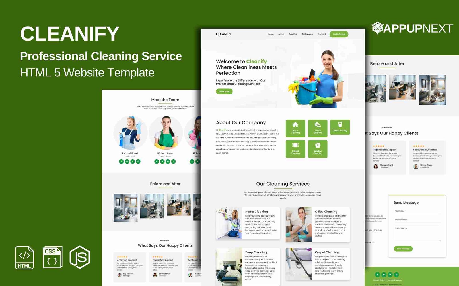 CLEANIFY  - Professional Cleaning Service  - HTML 5 Website Template