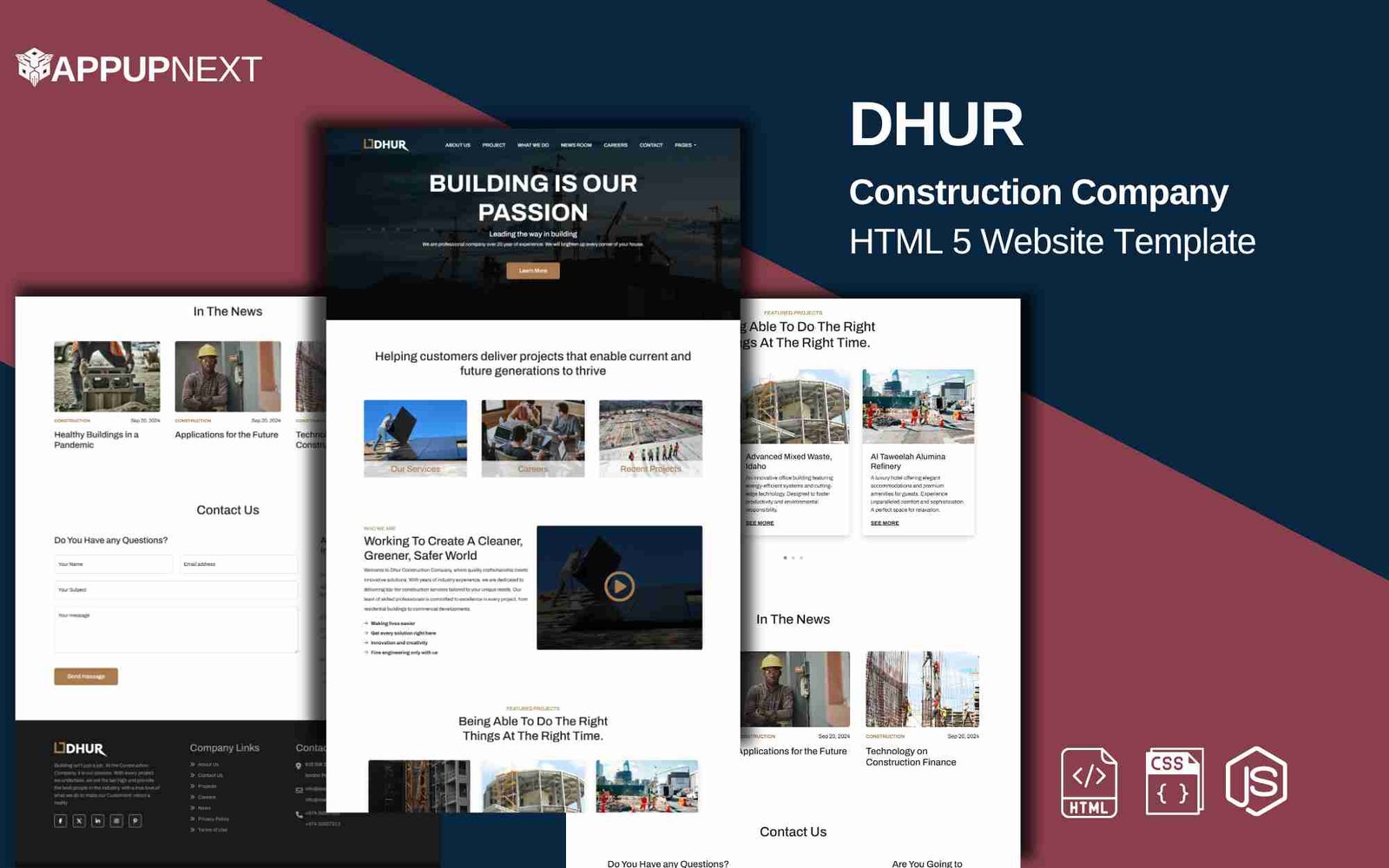 DHUR - Construction Company  - HTML 5 Website Template