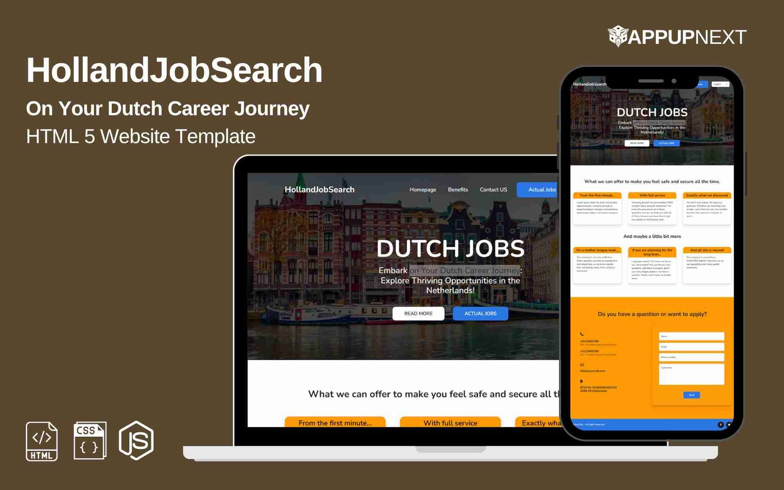 HollandJobSearch - On Your Dutch Career Journey -HTML 5 Website Template