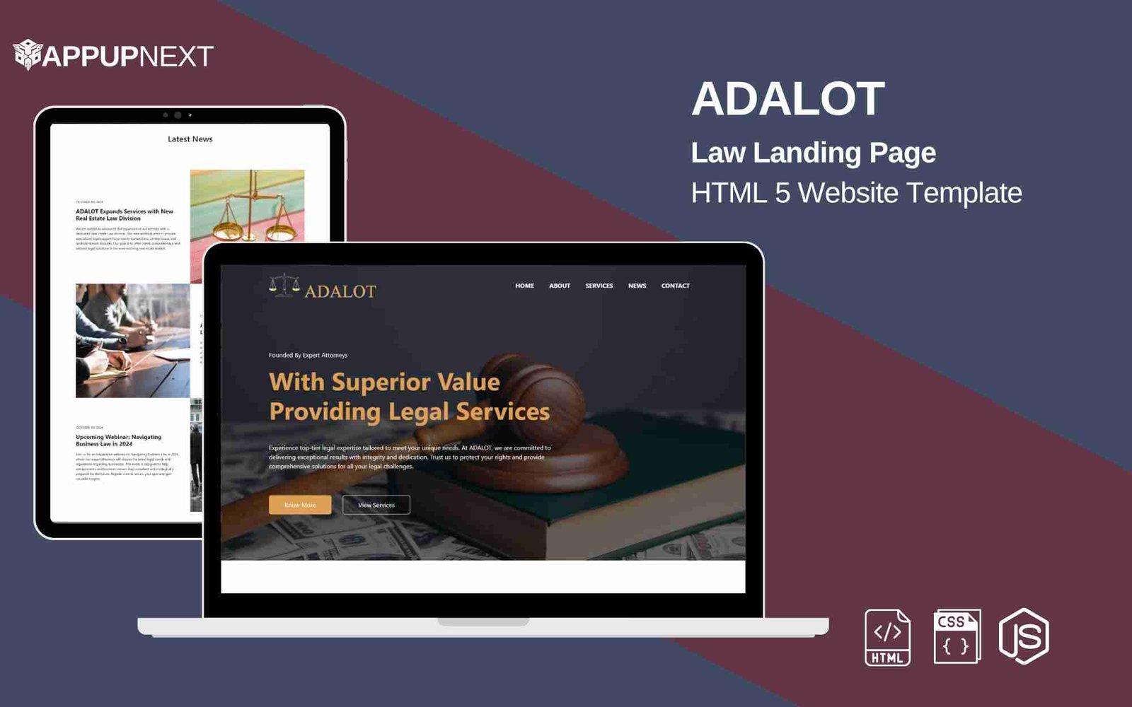 ADALOT - Law Landing Page  - HTML 5 Website Template