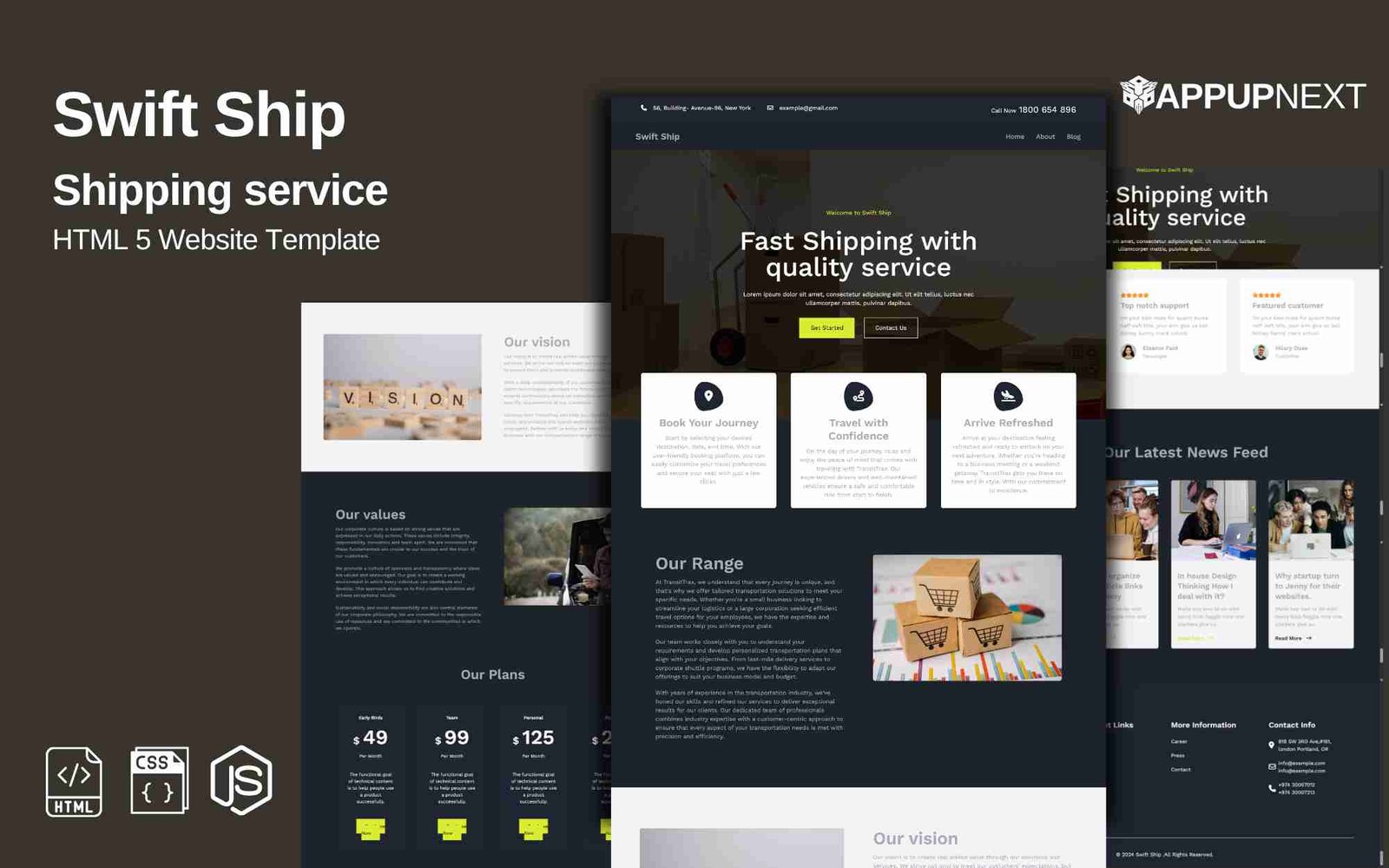Swift Ship - Shipping service - HTML 5 Website Template