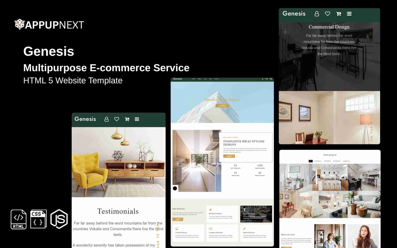 Genesis  - Multipurpose E-commerce Service - HTML 5 Website Template - v3