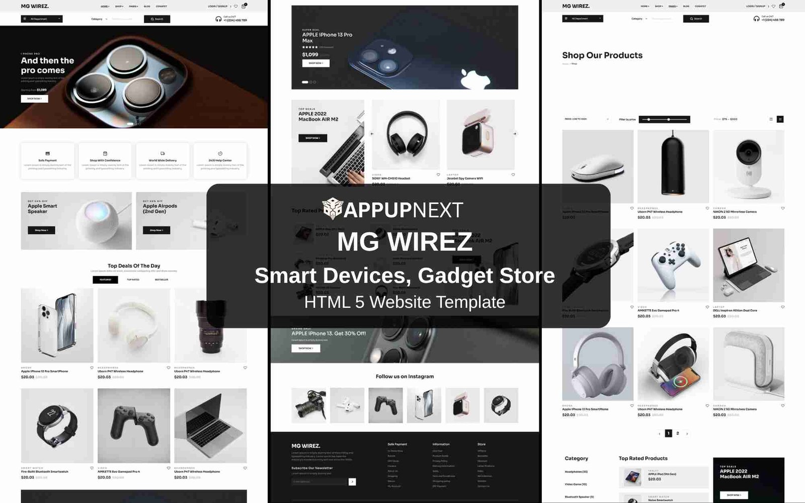 MG WIREZ - Smart Devices, Gadget Store - HTML 5 Website Template - v1