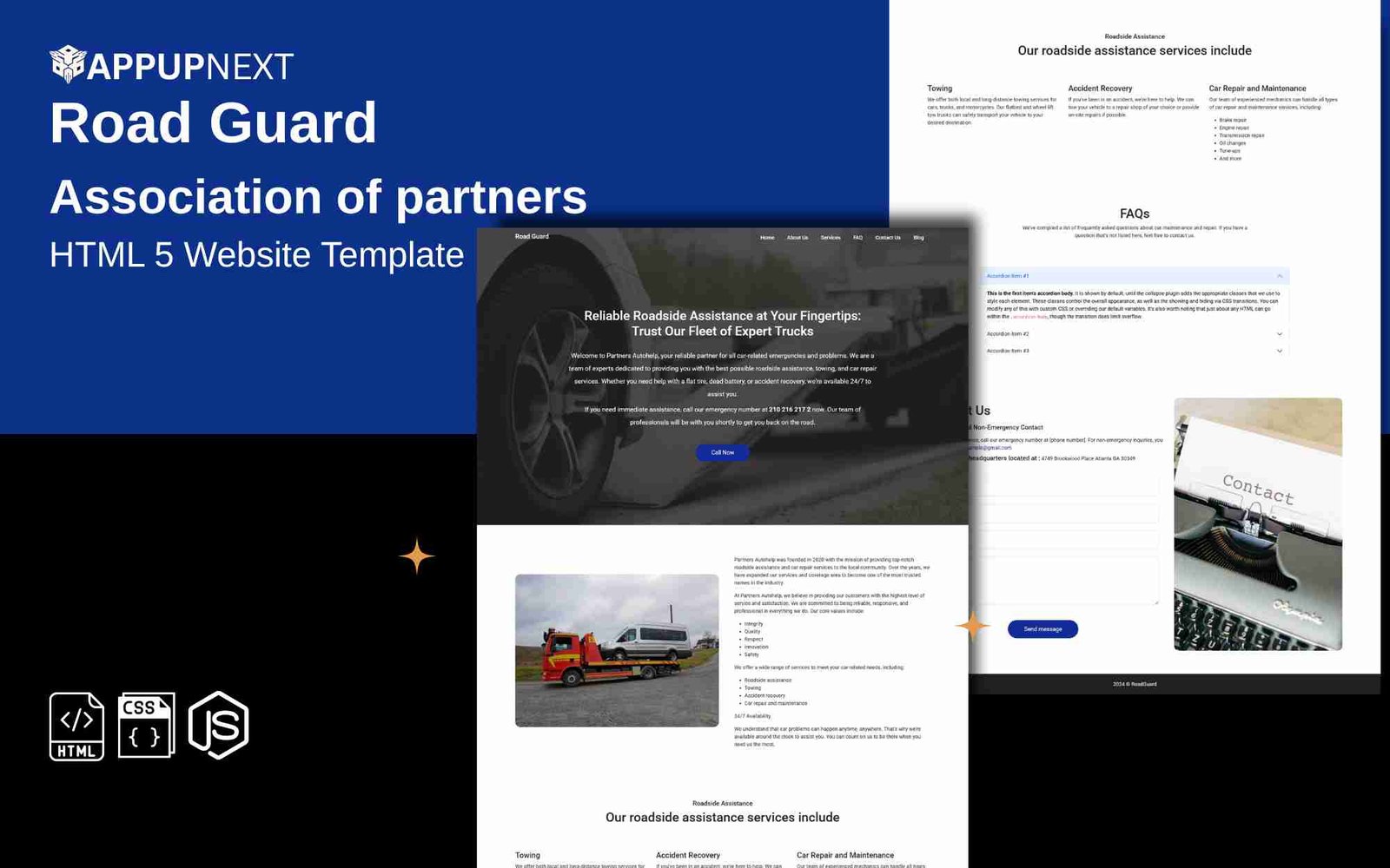 Road Guard - Association of partners - HTML 5 Website Template