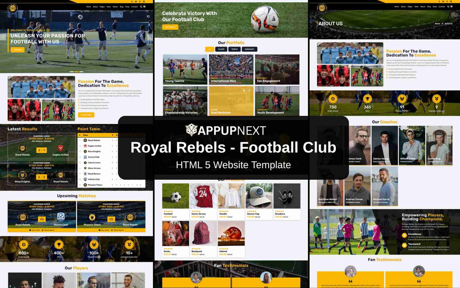 Royal Rebels - Football Club - HTML 5 Website Template