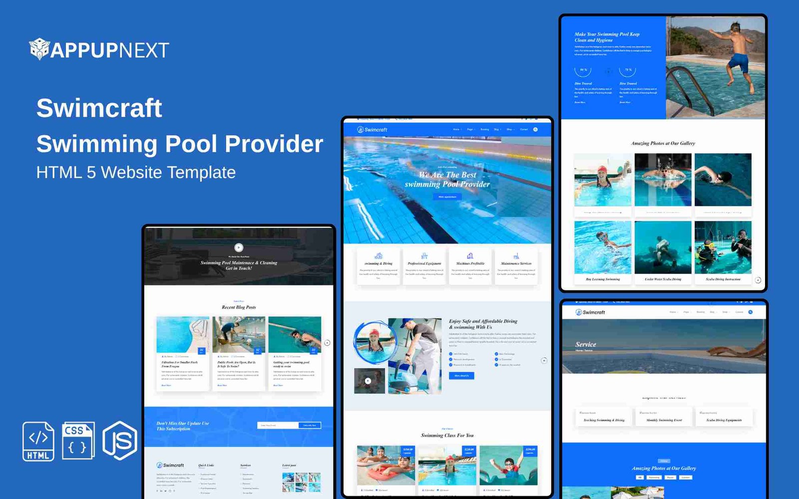 Swimcraft - Swimming Pool Provider - HTML 5 Website Template