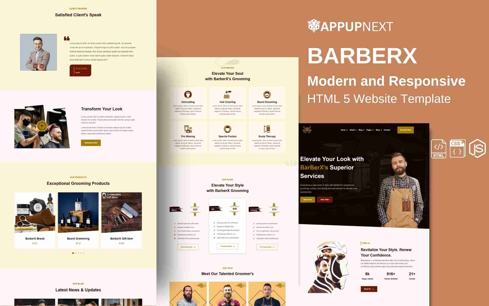 BARBERX - Modern and Responsive - HTML 5 Website Template - v1