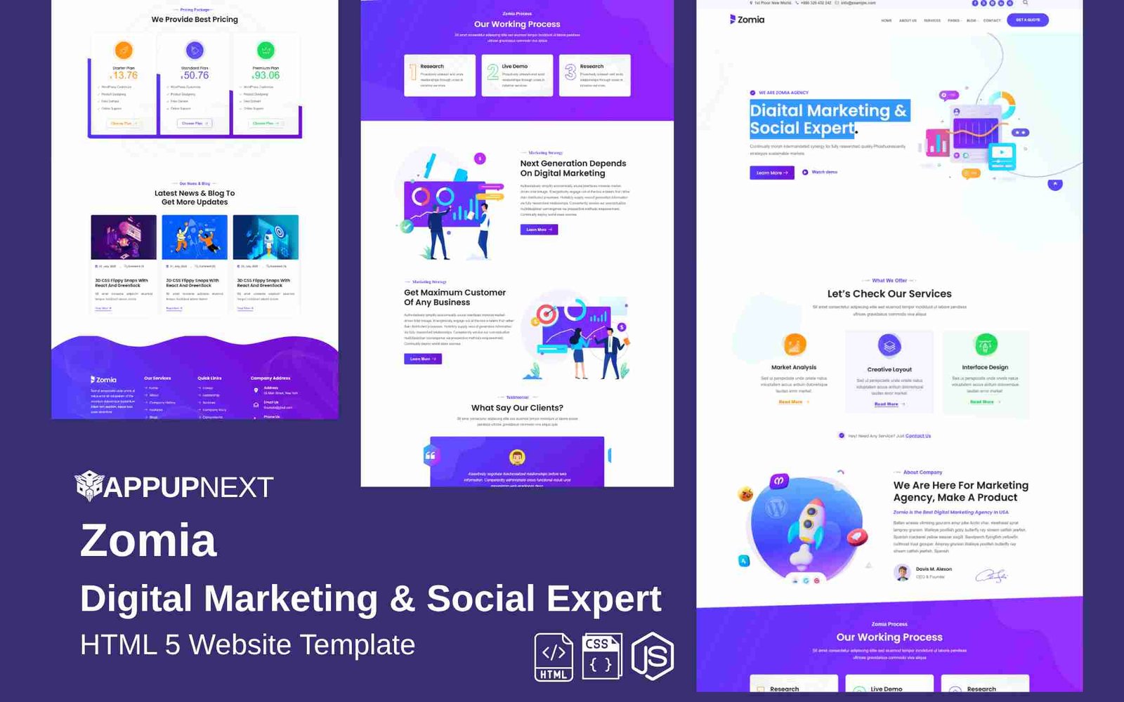 Zomia  - Digital Marketing & Social Expert - HTML 5 Website Template