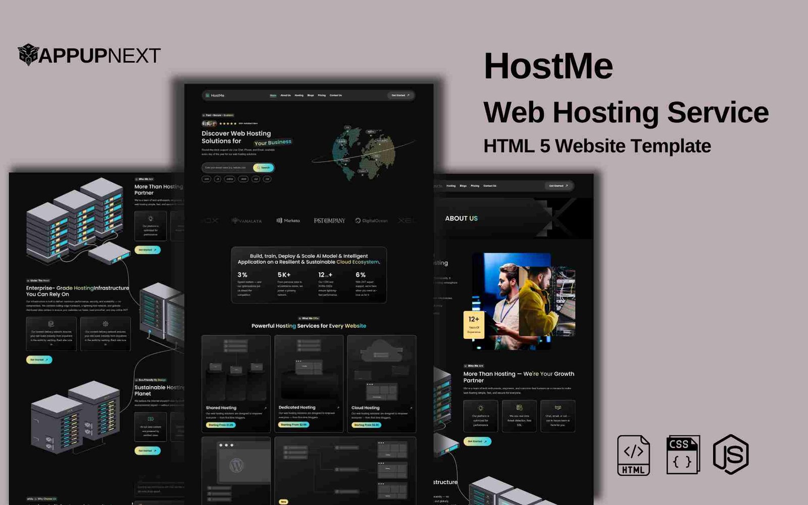HostMe - Web Hosting Service  - HTML 5 Website Template