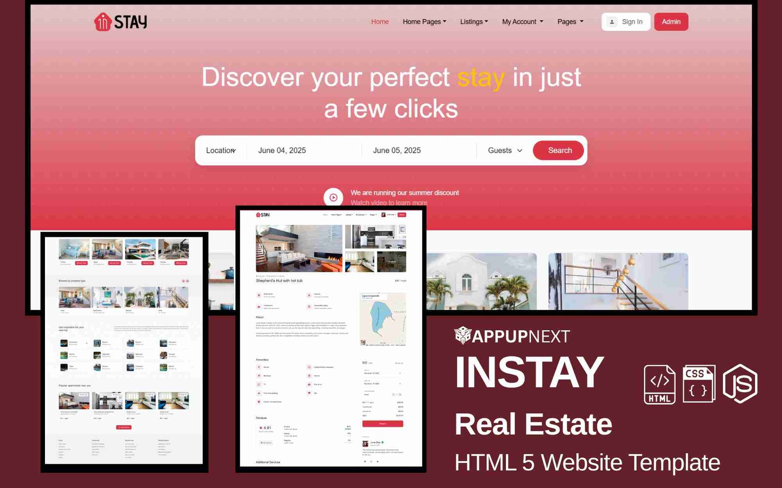 INSTAY - Real Estate - HTML 5 Website Template - v2