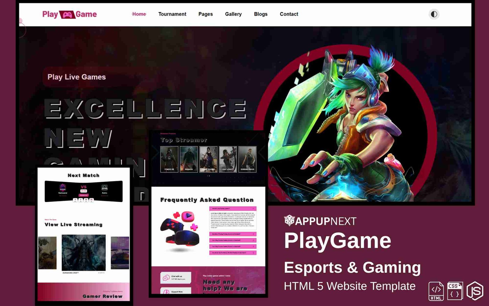 PlayGame - Esports & Gaming - HTML 5 Website Template
