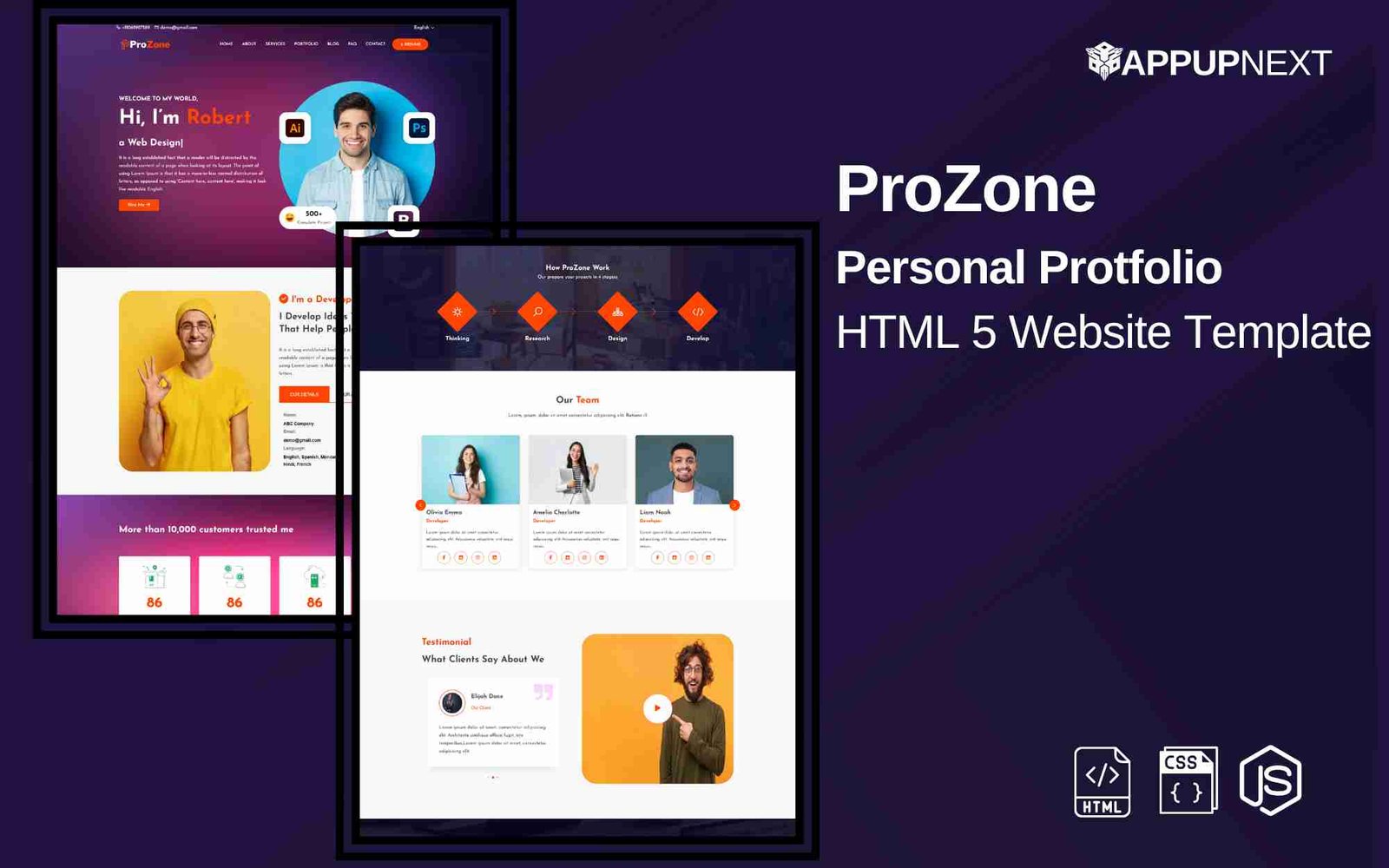 ProZone - Personal Protfolio  - HTML 5 Website Template