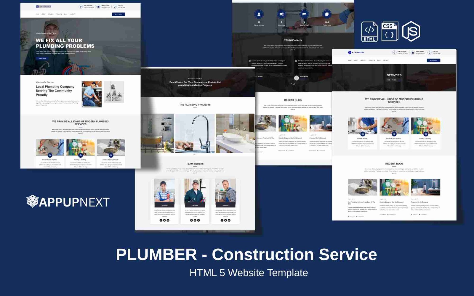 PLUMBER - Construction Service - HTML 5 Website Template