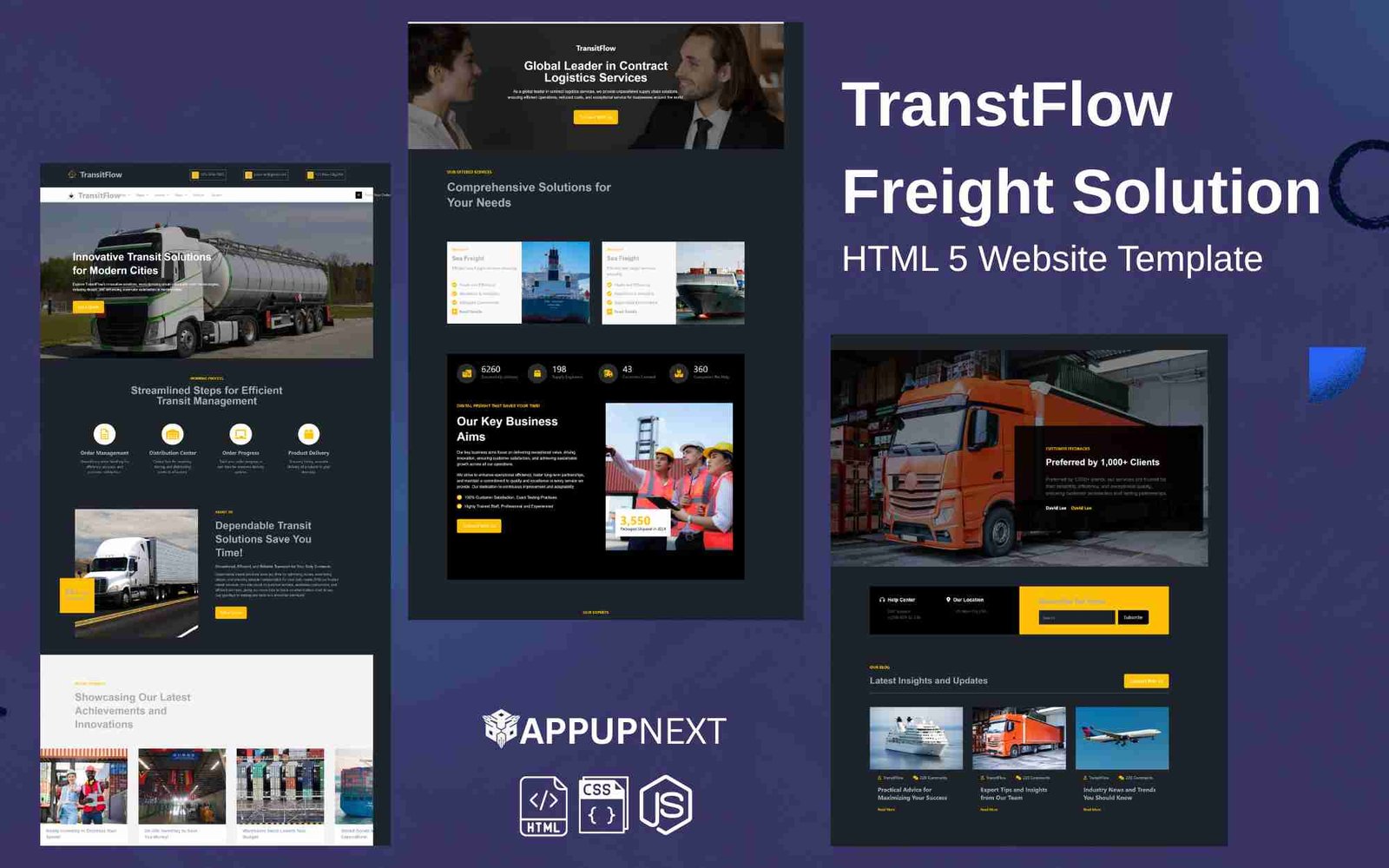 TranstFlow - Freight Solution - HTML 5 Website Template