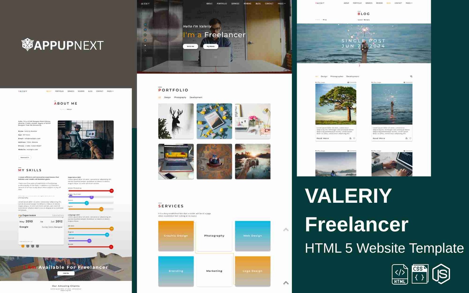 VALERIY - Freelancer - HTML 5 Website Template - v2