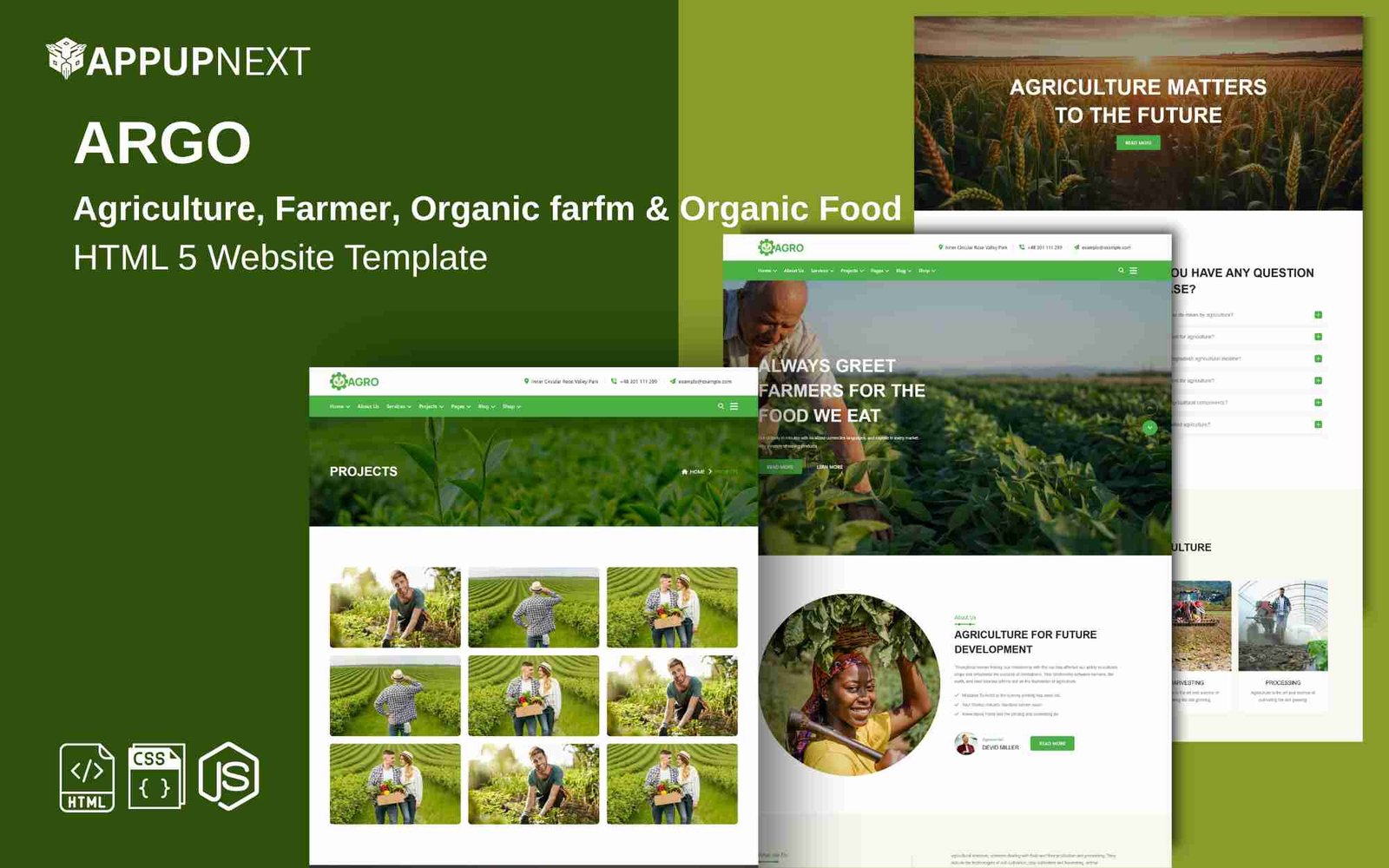 ARGO - Agriculture, Farmer, Organic farfm & Organic Food - HTML 5 Website Template - v1