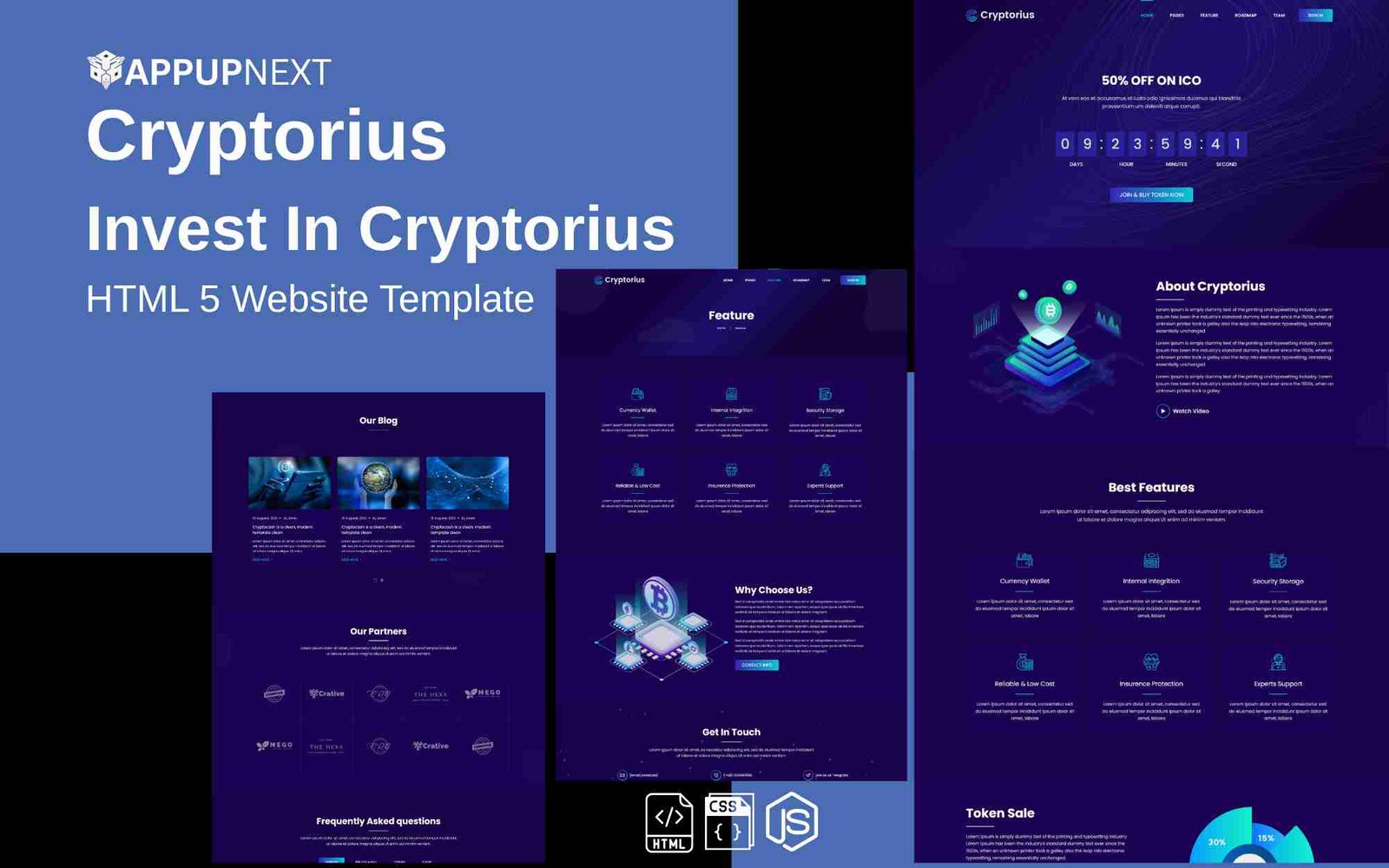 Cryptorius - Invest In Cryptorius - HTML 5 Website Template - v3