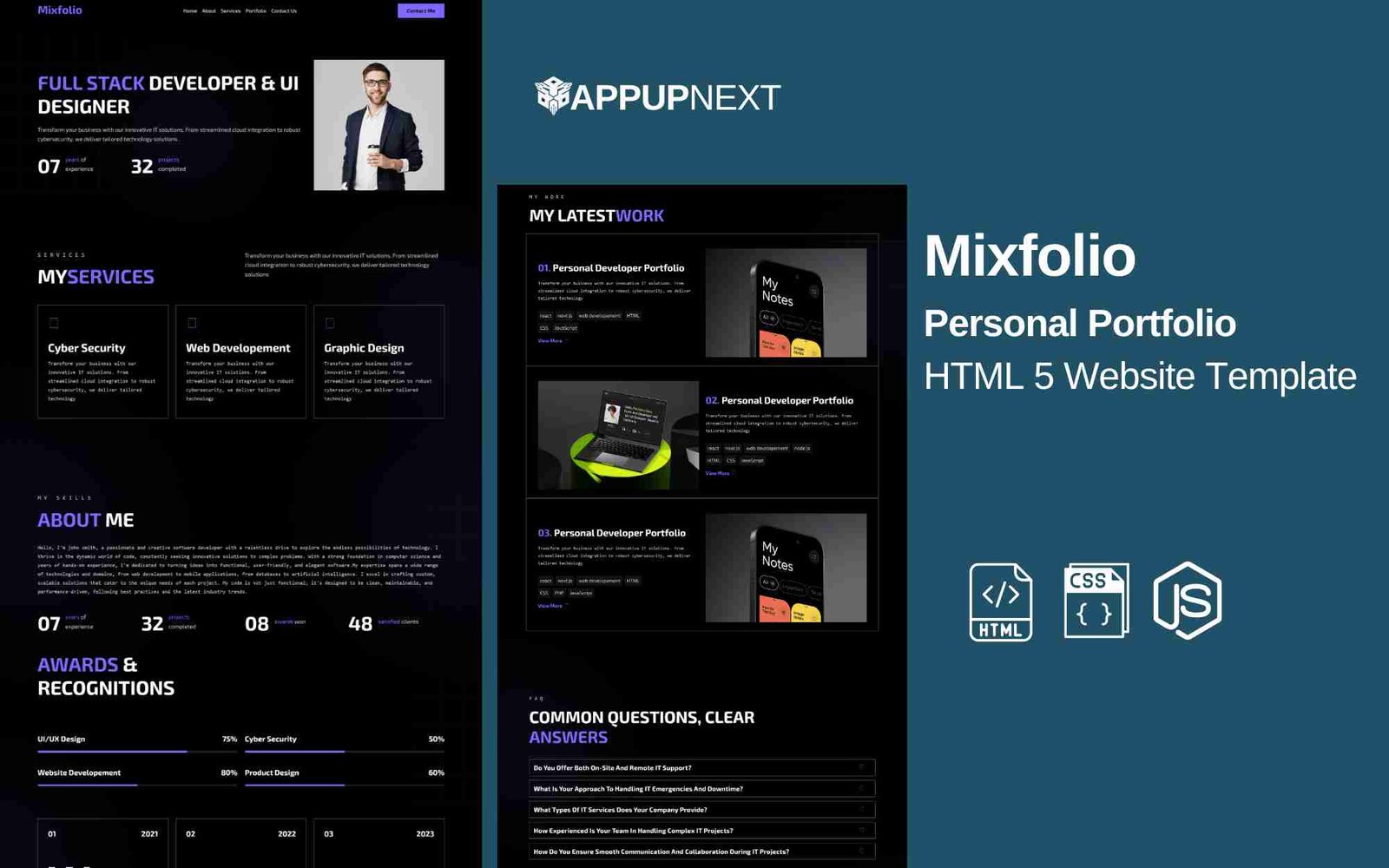 Mixfolio - Personal Portfolio - HTML 5 Website Template