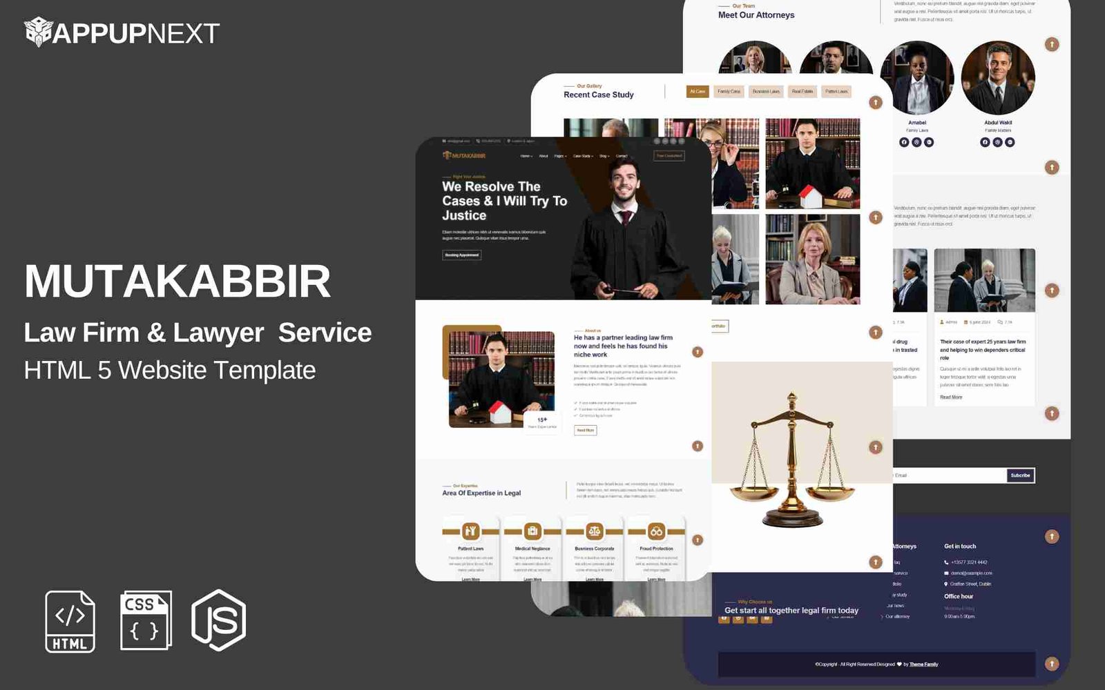 MUTAKABBIR - Law Firm & Lawyer  Service  - HTML 5 Website Template - v1