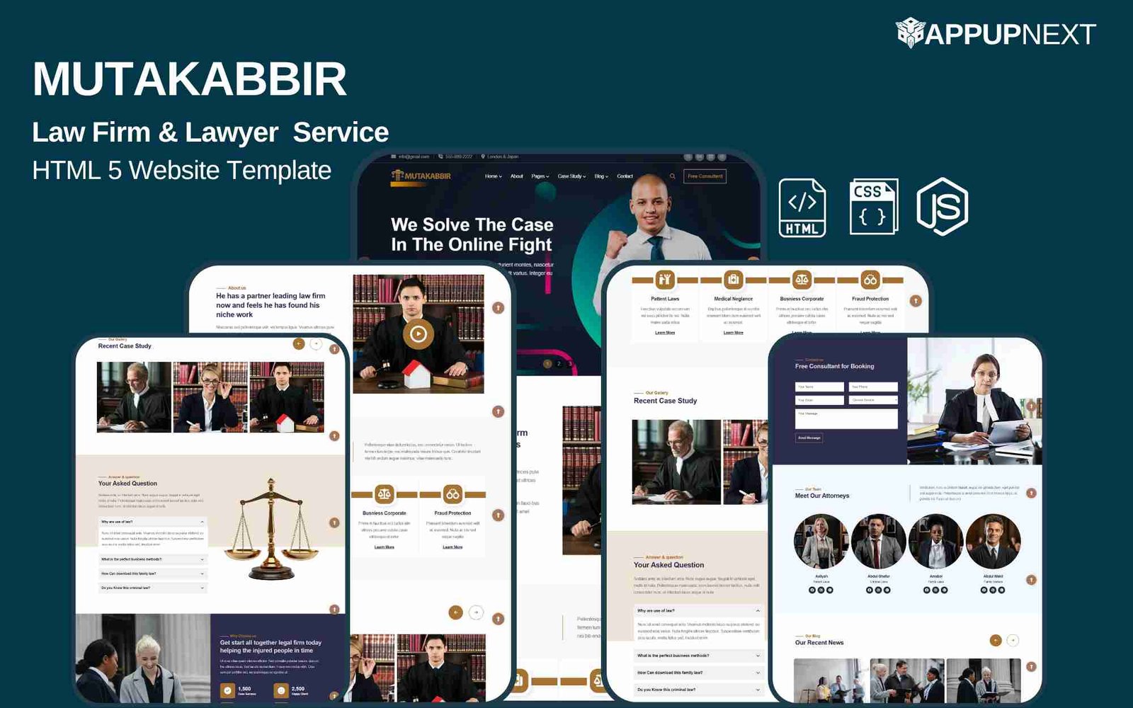 MUTAKABBIR - Law Firm & Lawyer  Service  - HTML 5 Website Template - v2