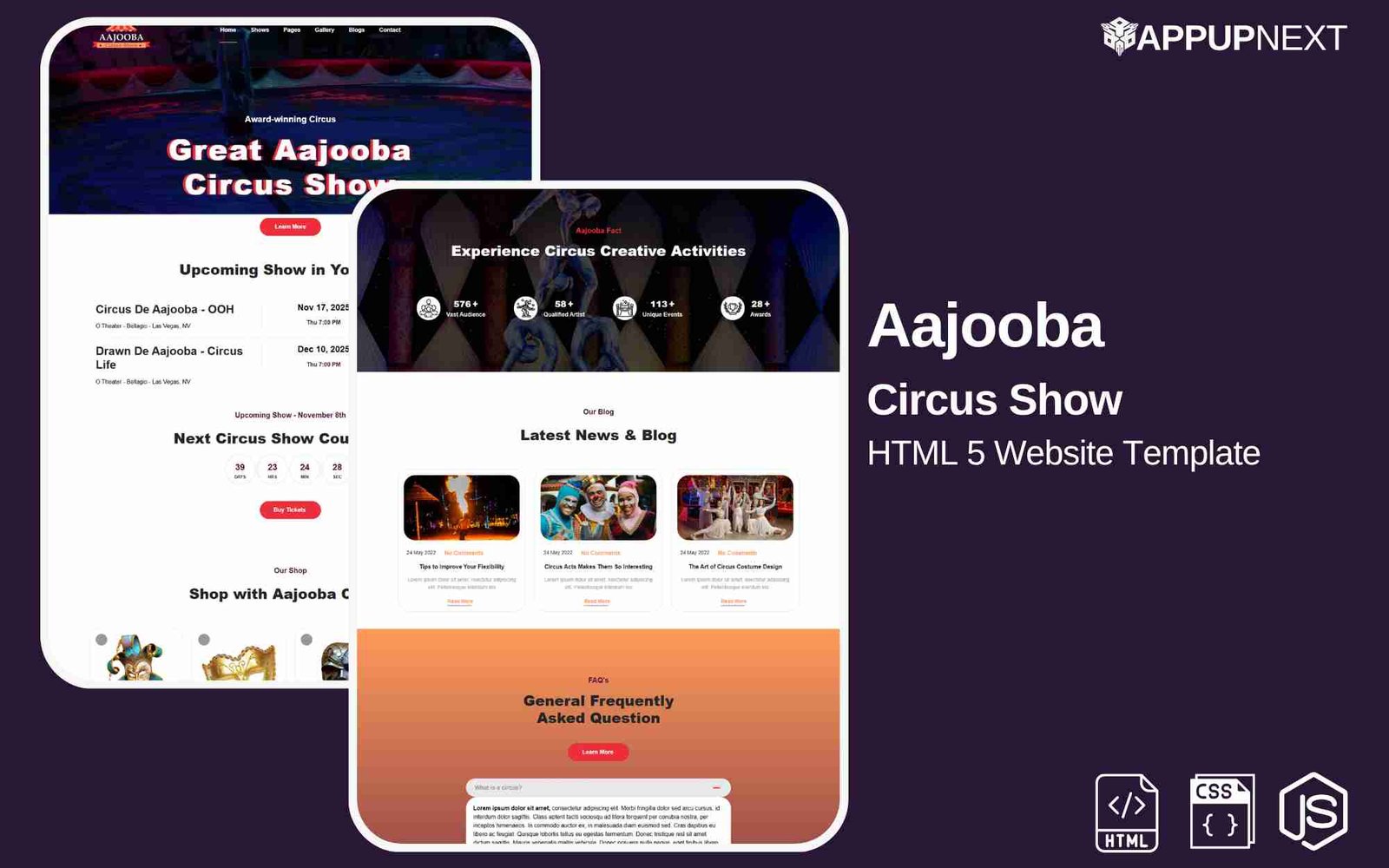 Aajooba - Circus Show - HTML 5 Website Template - v2