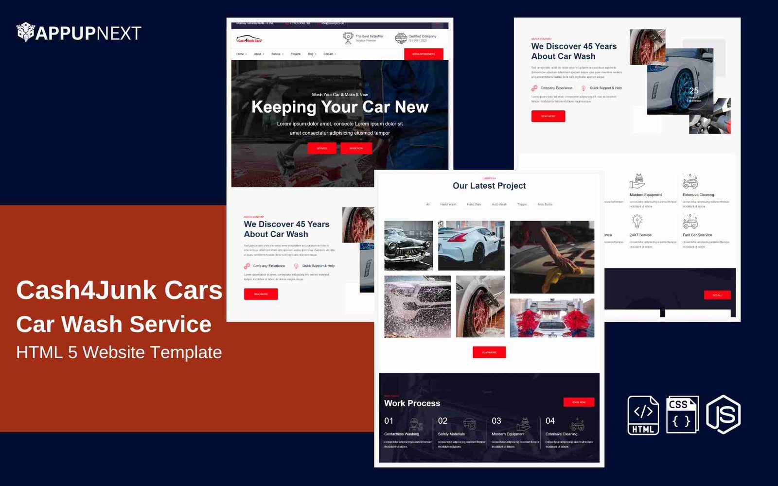 Cash4Junk Cars - Car Wash Service - HTML 5 Website Template