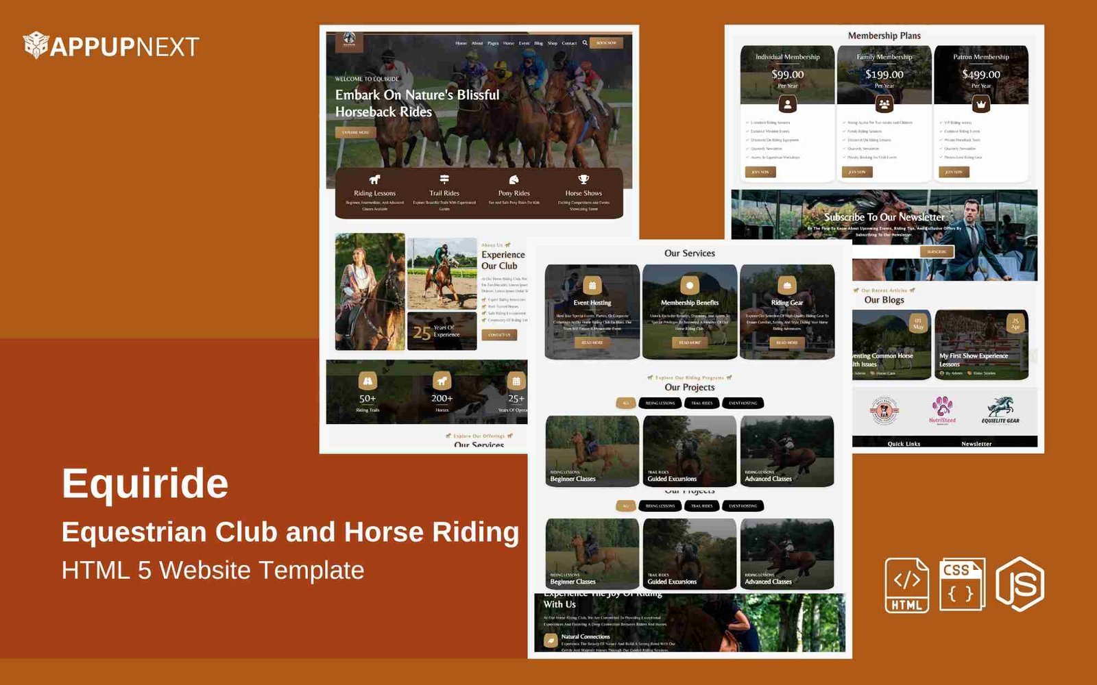 Equiride - Equestrian Club and Horse Riding - HTML 5 Website Template