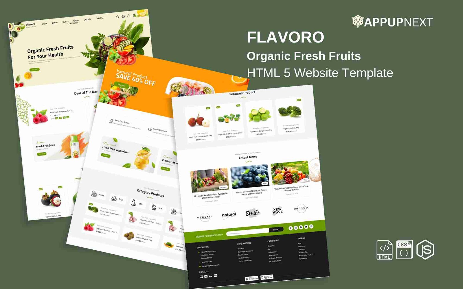 FLAVORO - Organic Fresh Fruits - HTML 5 Website Template