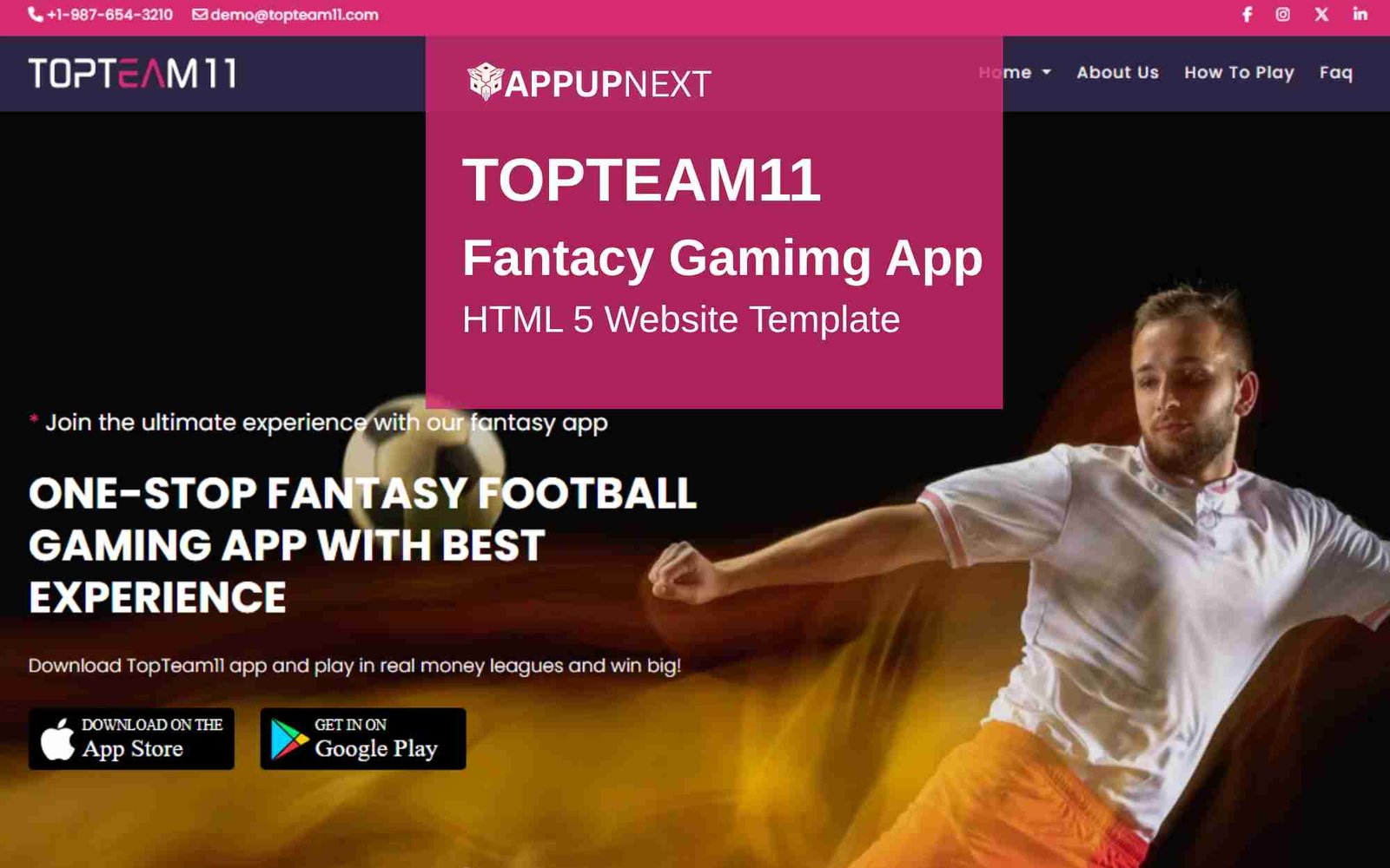 TOPTEAM11 - Fantacy Gamimg App - HTML 5 Website Template - v2