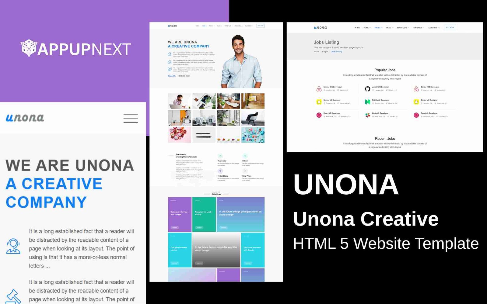 UNONA - Unona Creative - HTML 5 Website Template - v6