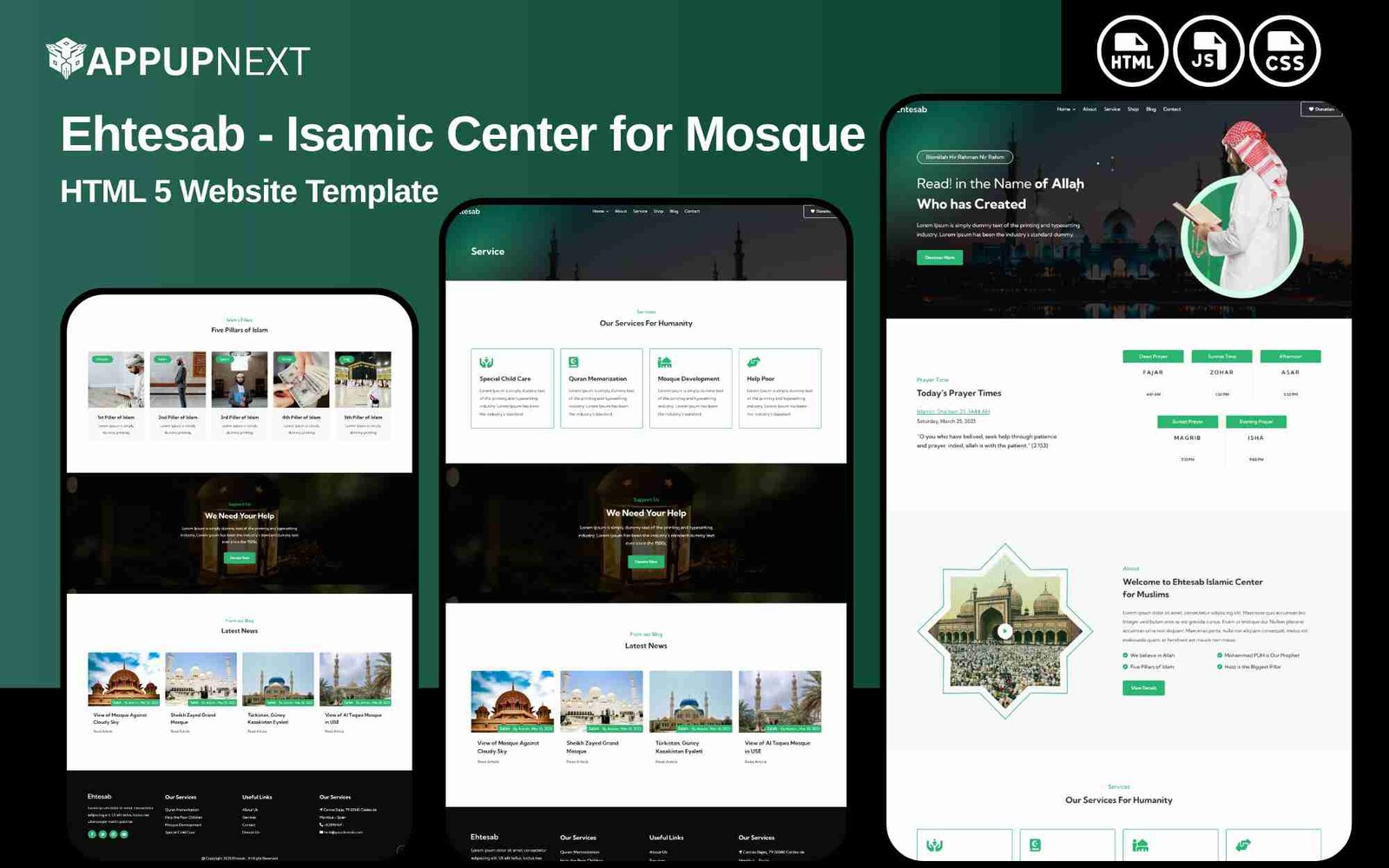 Ehtesab - Isamic Center for Mosque - HTML 5 Website Template