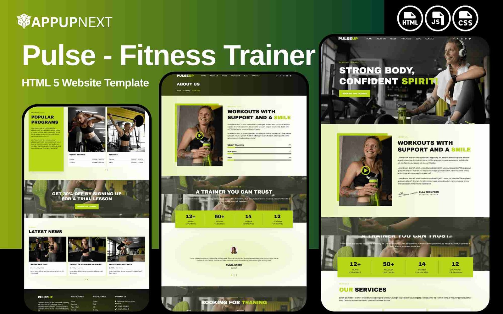 Pulse - Fitness Trainer- HTML 5 Website Template