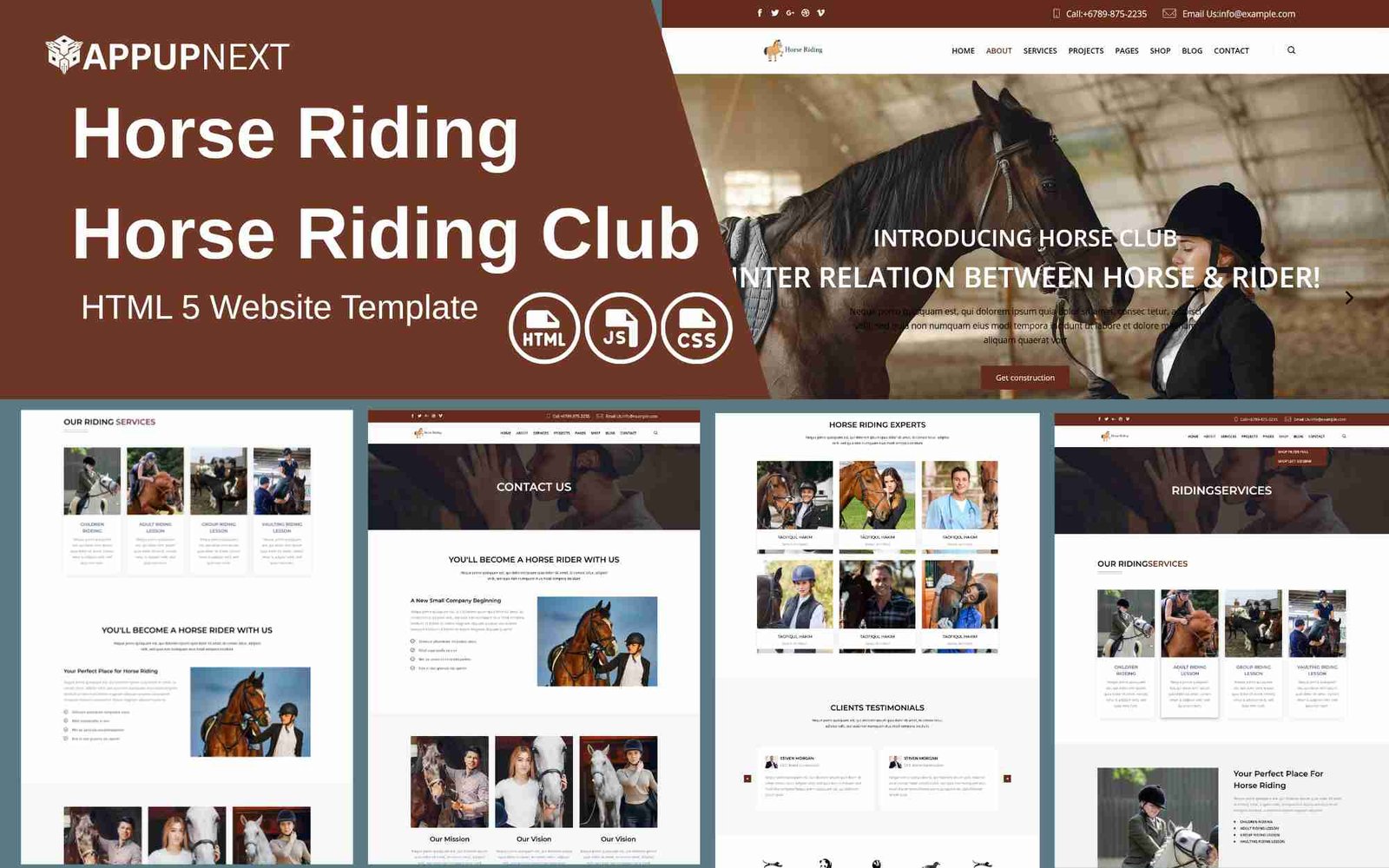 Horse Riding - Horse Riding Club- HTML 5 Website Template