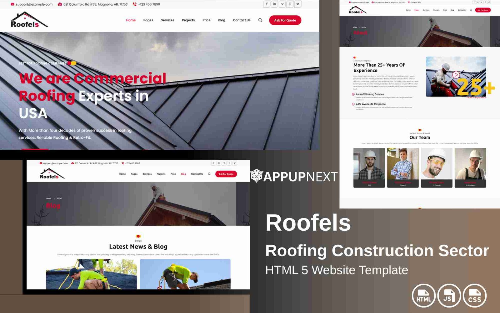 Roofels - Roofing Construction Sector - HTML 5 Website Template - v2