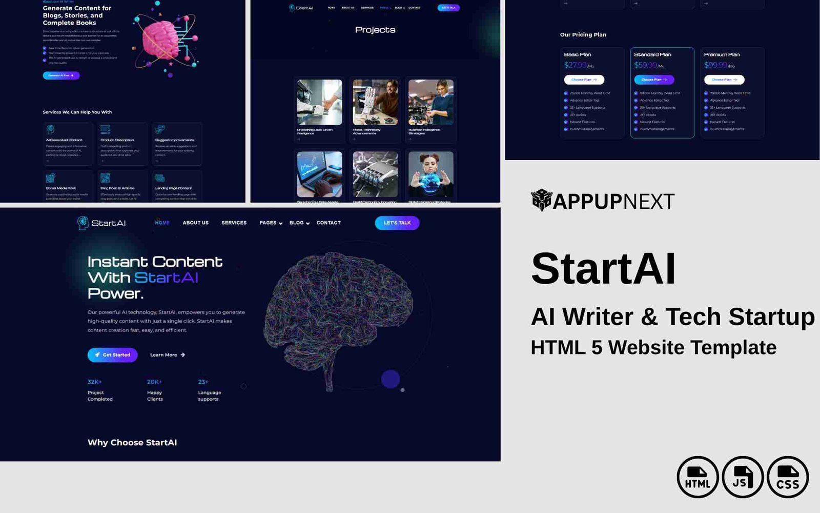 StartAI - AI Writer & Tech Startup - HTML 5 Website Template